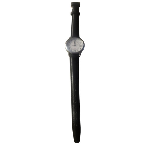 Timex Ladies Indiglo White Dial Silver Trim New Battery Leather Band Vintage - Picture 2 of 7